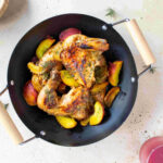 chicken with peaches photography