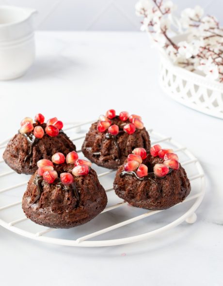 photo of mini bundt chocolate cake