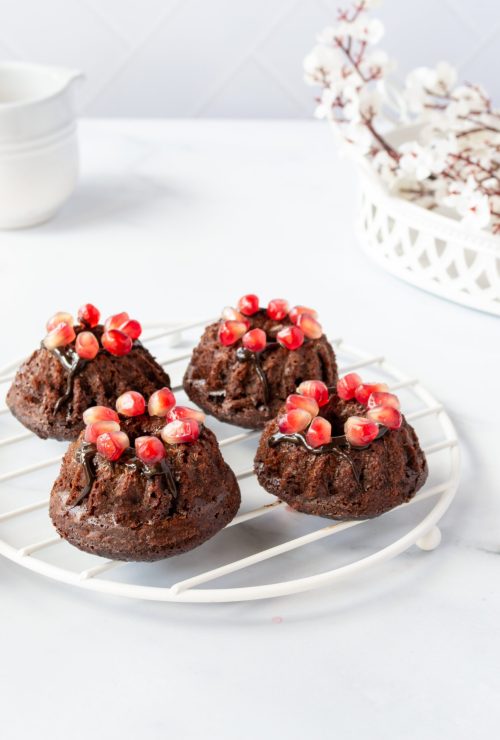 photo of mini bundt chocolate cake